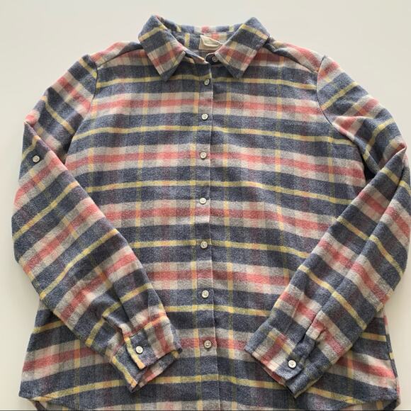 Via Penny Lane Reworked Apparel Drink Wine & Pet My Dog Button Up Flannel Shirt - Picture 7 of 9